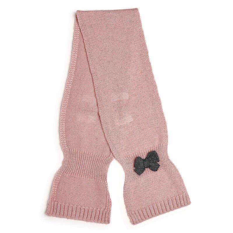 Girls Medium Pink Cap with Scarf image number null